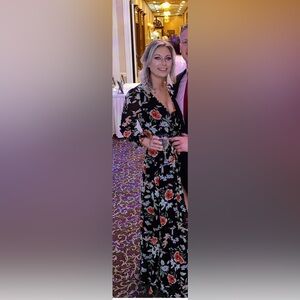 Lulus floral robe wrap dress size small